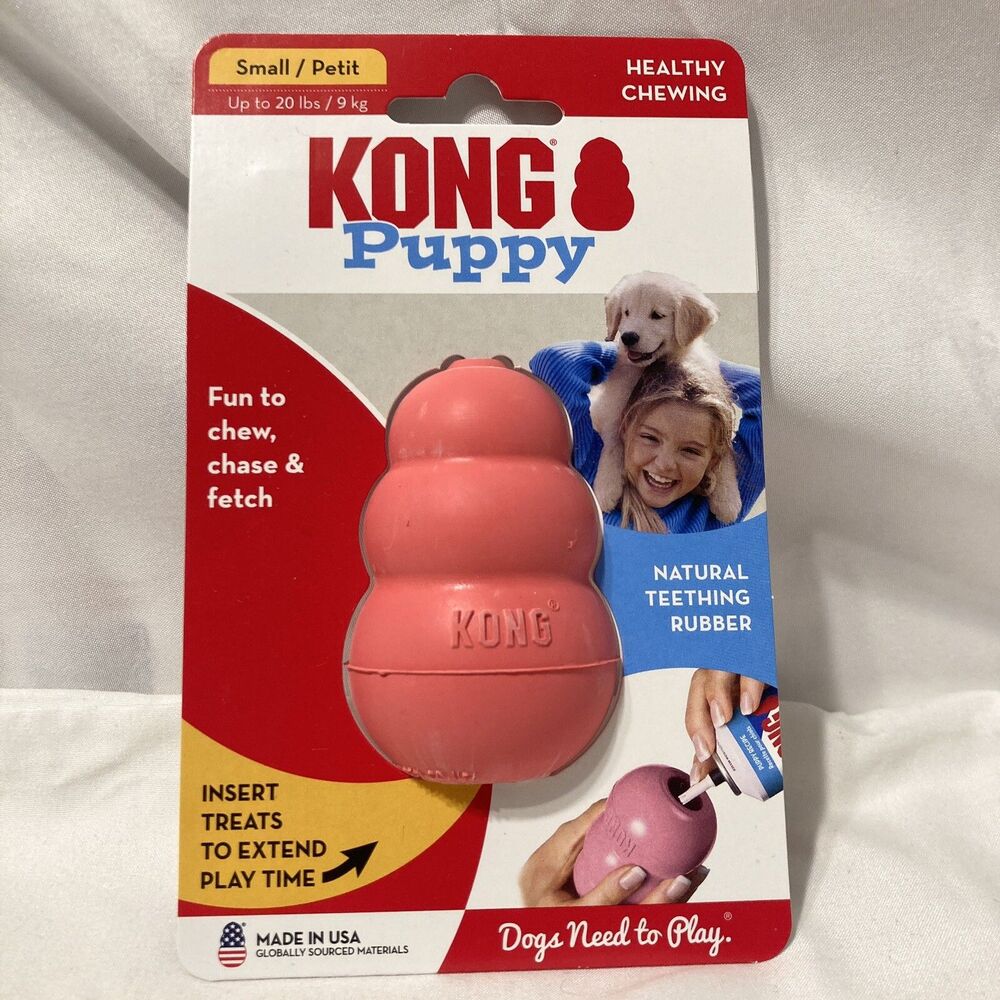Original KONG for Puppy Healthy Chewing Toy Small Pink Chew Chase Fetch